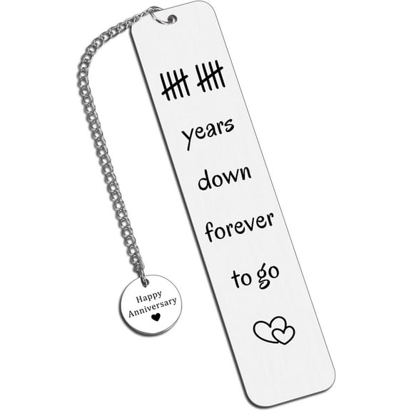 Tin Gifts for 10th Anniversary, 10 Year Anniversary Bookmark, Tin Gifts for Couple Boyfriend Husband, Aluminum Gift Idea, 10 Years Wedding Gift for Wife Sweetest Day Stuff