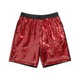 thumbnail image 4 of XIAONU Sequin Grid Shorts for Men Elastic Waist Side Pockets Casual Shorts, 4 of 4