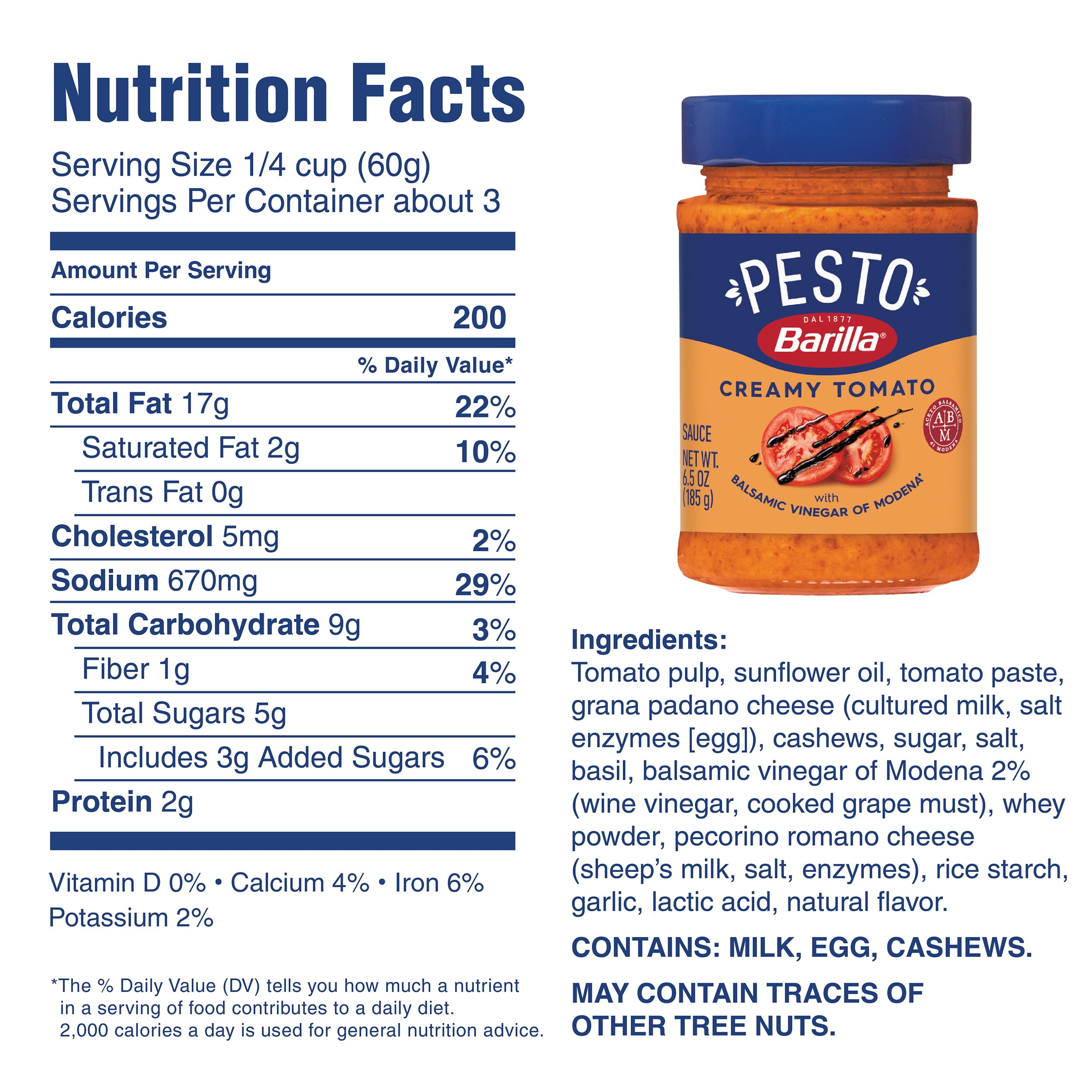 (3 pack) Barilla Creamy Tomato Pesto Pasta Sauce and Spread, 6.5oz