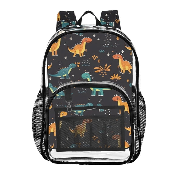 ALAZA Clear Backpack Cartoon Dinosaur-d2 PVC Transparent BookBag