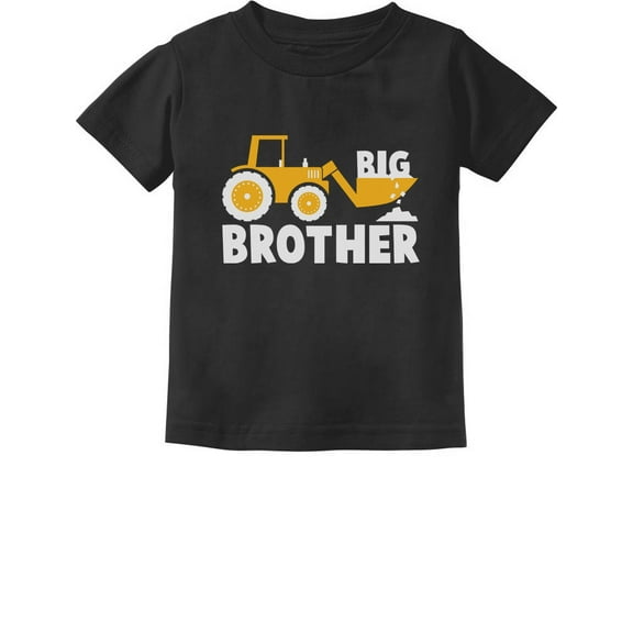 Tstars Boys' Big Brother T-Shirt - Tractor Loving Toddler Shirt - Pregnancy Reveal - Size 2T - Black