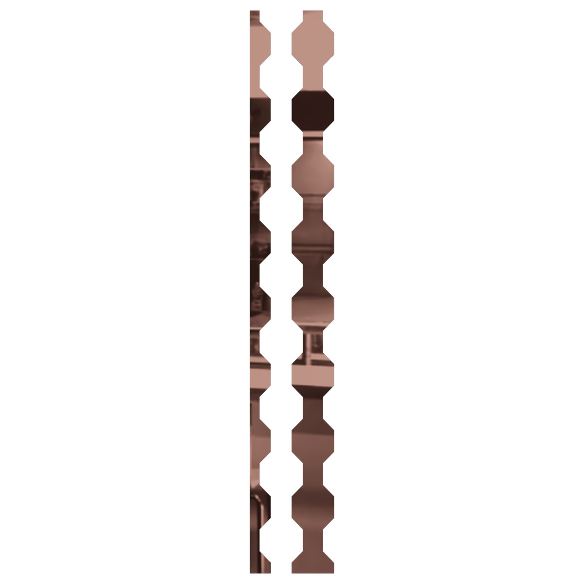 Ekena Millwork 47"H x 1/8"T Pontiac Adjustable Acrylic Decorative Slat Wall Panel Kit, Rose Gold Mirror (contains 16 Slats + 1 Straight Edge Starter Slat)
