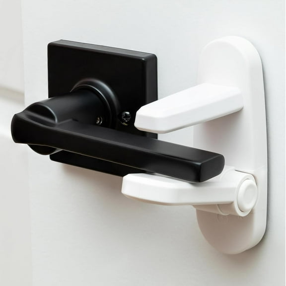 Todays Kids Childproof Door Lever Lock - Easy Install Child Proof Door Lock, Secure 2 Button Design - ABS Material Door Locks for Kids Safety, One Hand Operation Child Safety Locks for Doors
