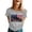 8Grey, variant on Women'S Casual Graphic Print Anniversary Lettering Short Sleeve T-Shirt For Everyday Wear Comfortable Relaxed Fit Top