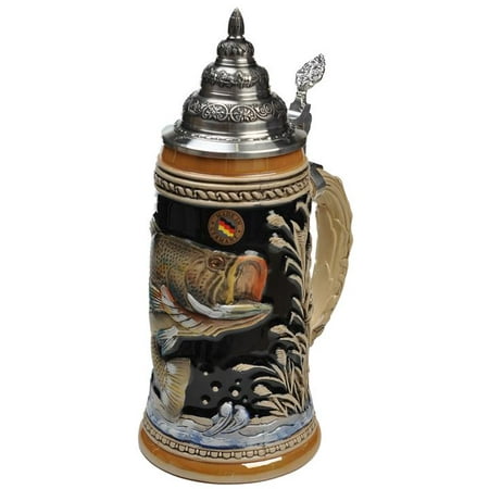 Beer Stein - Beer Steins by King - Large Mouth Bass Fishing German Beer Stein (Beer Mug) 0.75l Limited Edition
