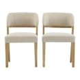 thumbnail image 3 of Christopher Knight Home Upholstered Dining Chairs with Solid Wood Frame, Natural+Beige, Set of 2, 3 of 12