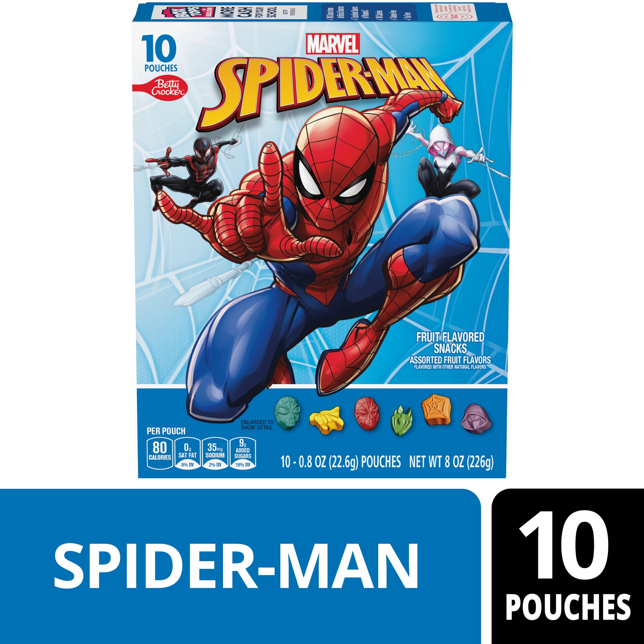 (3 pack) Marvel Spider-Man Fruit Flavored Snacks, Gluten Free, Kids Snacks, 10 Ct, 8 oz