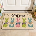 thumbnail image 3 of Easter Welcome Mat Indoor Outdoor Absorbent Doormat With Non Slip Backing For Spring Holiday Decor Front Door Porch Entryway 40x60cm, 3 of 6