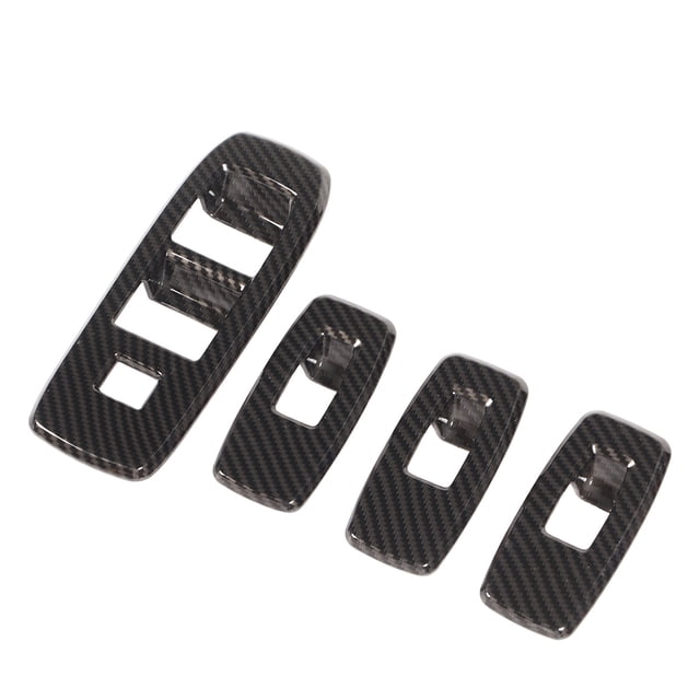 4 piezas de cubierta de panel de control de ventana de coche, ABS, patrón de fibra de carbono, interruptor de elevación, pegatina de repuesto para Ford Ranger