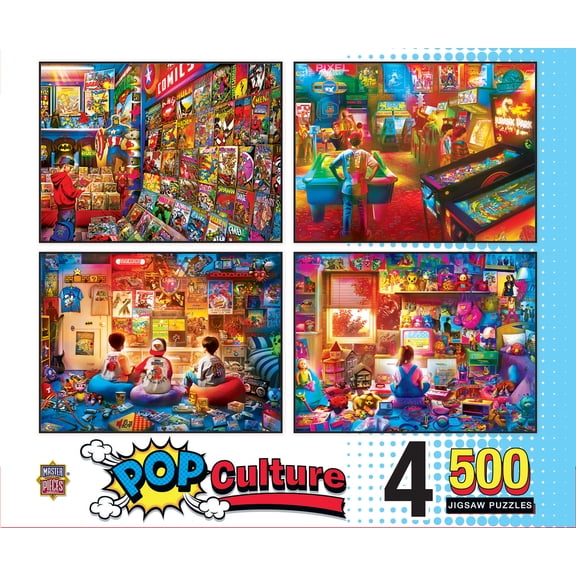 MasterPieces 500 Piece Jigsaw Puzzle - Pop Culture 4-Pack - 14"x19"