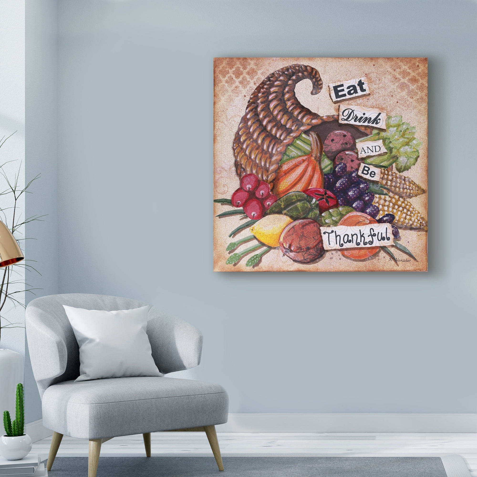 Trademark Fine Art 'Be Thankful' Canvas Art by Let Your Art Soar