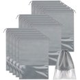 thumbnail image 1 of Paquete de 15 bolsas de viaje para zapatos, grandes bolsas de almacenamiento portátiles con cordón, bolsa no tejida a prueba de polvo, organizador que ahorra espacio con ranura transparente para hombr, 1 of 5