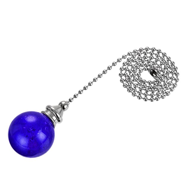 Unique Bargains Ceiling Fan Pull Chain Light Lighting Accessories Extension Ice Cracked Crystal Ball Pendant Blue