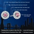thumbnail image 2 of Gem Stone King 14K White Gold Pink and White Lab Grown Diamond Halo Stud Earrings, 0.65 Cttw, 2 of 5
