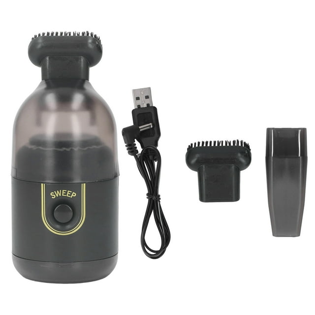 Aspiradora de mano Mini aspiradora de mano inalámbrica portátil recargable por USB para el escritorio del automóvil en el hogar Negro