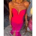 thumbnail image 3 of MODX Robes de Bal Sirène Fuchsia Fendue sur le Côté Robe de Soirée Femme Plis Élégante Robe de Fête Robe d'Invité de Mariage à la Plage, 3 of 5