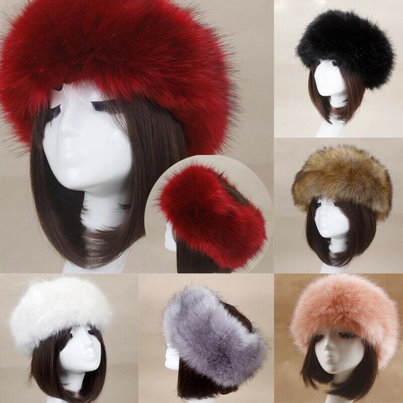 2019 Fashion Hat Women Russian Thick Fluffy Cap Fake Faux Fur Headband Hat Winter Ear Warmer Ski Hot 