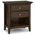 thumbnail image 2 of Amherst Solid Wood Bedside Table in Russet Brown - 24"W, 2-Drawer Nightstand with Storage, Perfect for Bedroom, Living Room, Condo, 2 of 9