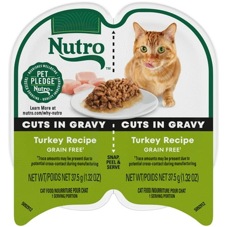Nutro Perfect Portions Wet Cat Food, Cuts In Gravy Turkey Recipe, (1) 2.64 Twin-Pack Tray