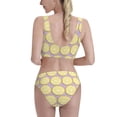 thumbnail image 3 of Picia Yellow Lemon Slices Women's High Waisted Bikini Scoop Neck Swimsuit Two Pieces Bathing Suit-X-Large, 3 of 8