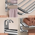 thumbnail image 3 of 3-Tier Towel Racks for Bathroom with Towel Bars Multilayer Hotel Bath Towel Shelf Stainless Steel Wall-Mounted Brushed Finish Holder with Towel Shelves 23 Inches, 3 of 6