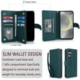 thumbnail image 6 of Wallet Case for Galaxy A15, [TPU Shockproof Interior Case] Kickstand [RFID Blocking] Card Slot, Magnetic PU Leather Folio Cover Compatible,Flip Cover with Card Holder,With strap,Green, 6 of 14