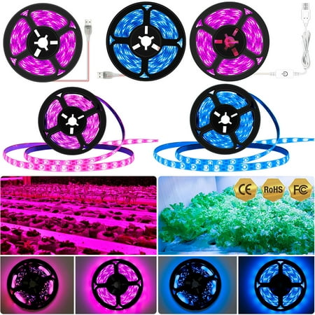 

RisingPro Plant Grow LED Strip Light 0.5M-3M 30-180LEDs 5V Flexible Dimmable USB Touch Switch Waterproof LED Grow Strips