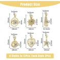 thumbnail image 2 of 12Pcs Evil Eye Charms 6 Styles Golden Heart Hand Star and Sun with Evil Eye Charm Rhinestone Eye Pendant Micro Pave Pendants with Jewelry Clasps for Necklace Jewelry Making, 2 of 7