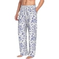 thumbnail image 2 of Uemuo Floral Butterfly Pattern Men's Wide Leg Palazzo Lounge Pants with Pockets Light Weight Loose Comfy Casual Pajama Pants-X-Large, 2 of 9