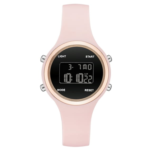 Time and Tru Adult Female Pink Silicone Digital Watch.