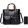 thumbnail image 5 of CoCopeaunts Multi Pocket Tote Bag for Women PU Leather Satchel Bags Shoulder Handbags Large Handle Satchel Laptop Bag, 5 of 7