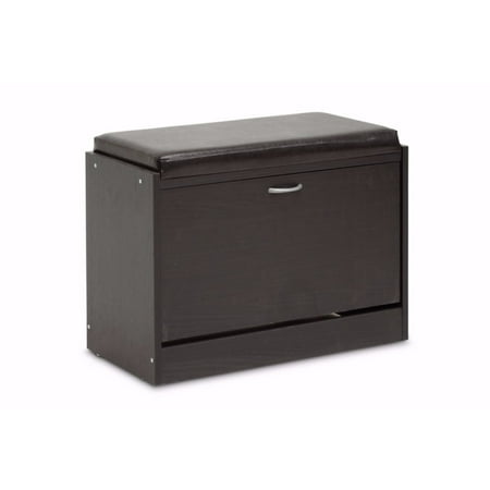 Baxton Studio Espresso Shoe Rack Bench Walmart Com