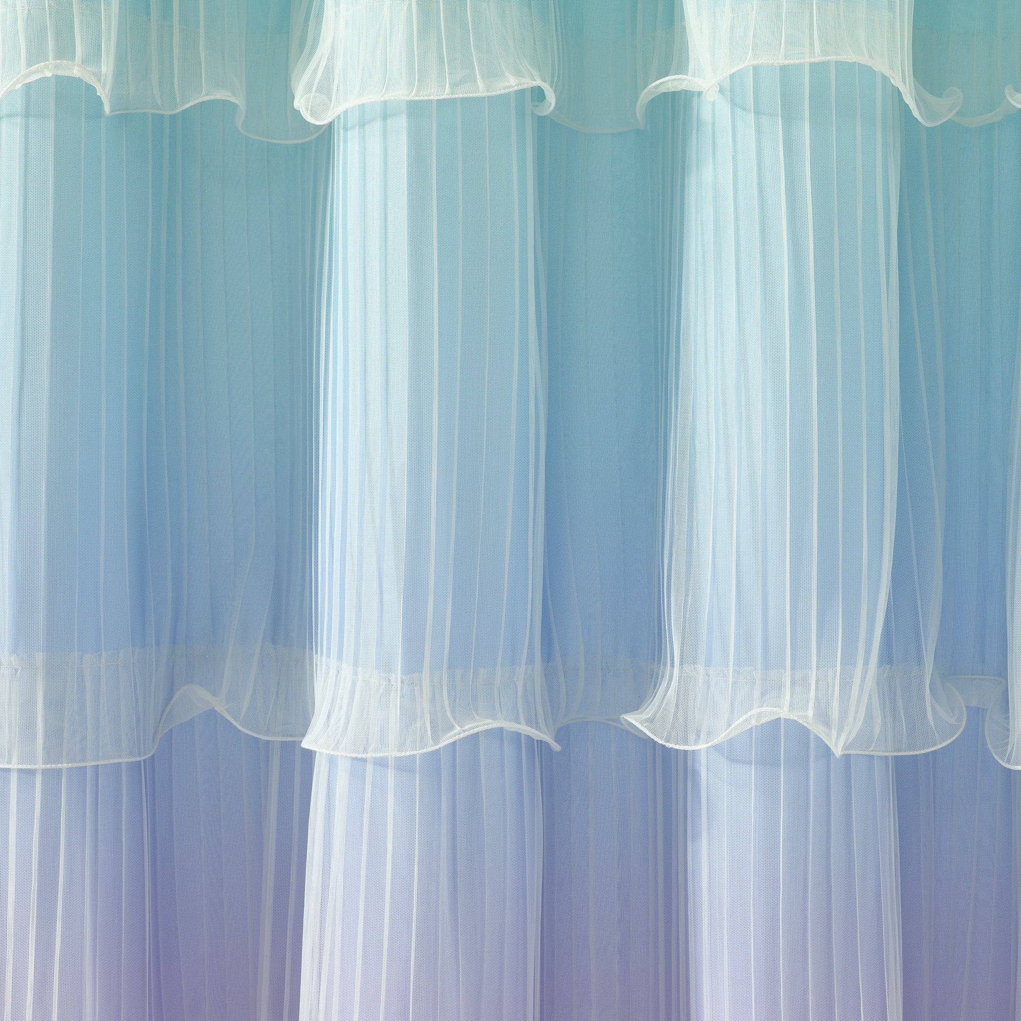 Lush Decor Rainbow Ombre Nerina Ruffled Shower Curtain Single 72" W x 72" L Rainbow - Colorful Ruffles - Rainbow Shower Curtain - Frilly Teen Or Kids Bathroom Decor
