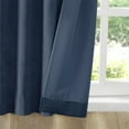 thumbnail image 5 of 84"L*37"W Room Darkening Poly Velvet Rod Pocket Window Panel Pair, Back Tab Curtain Panel Pair, Navy, 5 of 7