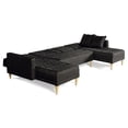 thumbnail image 4 of Sala Modular Doble Chaise Makora Marietta con Memory Foam Color Negro Lino Respaldo Reclinable de 3 Posiciones, 4 of 7
