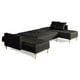 thumbnail image 4 of Sala Modular Doble Chaise Makora Marietta con Memory Foam Color Negro Lino Respaldo Reclinable de 3 Posiciones, 4 of 7