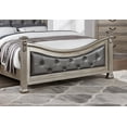 thumbnail image 2 of Cal King Size Bed Antique Formal Look Fabric Tufted HB FB Bed 1pc Set Grey Finish Posts Bed bedroom Furniture, 2 of 4