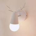 thumbnail image 3 of Creative Modern Wall Sconce Simple Wall Lamp Iron Wall Lamp E27 Nordic Deer Head Base Art Deco Style For Bedroom, Living Room, Children'S Room, Restaurant, Corridor, Stairs (White), 3 of 4
