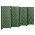 thumbnail image 3 of Red Lantern 4 ft. Short Woven Fiber Outdoor All Weather Folding Screen - 8 Panel - Green, 3 of 6