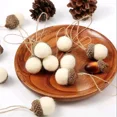 thumbnail image 2 of Adorno para árbol de Navidad de 6 piezas para Año Nuevo 2023, bola de pino de fieltro de lana, cono de pino, cuerda de bellota, material de bricolaje, colgante, decoración navideña para el hogar, 2 of 5