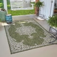 thumbnail image 1 of Unique Loom Traditional Collection Classic Medallion Transitional Indoor and Outdoor Flatweave Area Rug, 4 x 6 Feet, Green/Ivory, 1 of 2