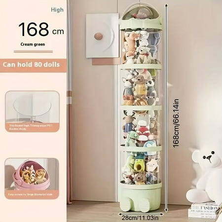 Four Layer Transparent Large Capacity Plastic Cylindrical Storage Bucket, Plush Doll Zoo Home, Bidding Farewell To Wandering Dolls, Plush Toy Wanderer Terminator, Suitable For Home Decoration