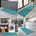 thumbnail image 2 of Teal Geometric Quatrefoil Pattern Kitchen Rug Mat,Kitchen Runner Rugs Non Skid Washable,Decorative Kitchen Floor Mats for Kitchen,Sink,Laundry,17"X47", 2 of 5
