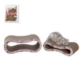 thumbnail image 3 of THE LICKER STORE Suvi 26" Modern Cardboard Infinity 2-in-1 Lounge Bed Cat Scratcher with Catnip, Pattern Party, CSR1014D, 3 of 7