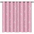 thumbnail image 4 of Star Curtains for Bedroom 42x63inch Kids Blackout Curtains Pink Blackout Curtains Insulated Room Darkening Window Drapes for Nursery 2 Panels, 4 of 7