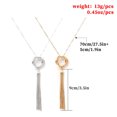 thumbnail image 4 of Collier Chaîne Réglable Style Simple Rasoirs à Franges Pendentif Suspendu Or Argent Accessoires Colliers avec Pompons Fête Usage Quotidien Blanc, 4 of 6