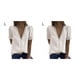 thumbnail image 2 of Qarigey Camiseta de chifón para mujer, blusa de encaje lavable transpirable colorida con cuello en V, camisa de trabajo para deportes al aire beis blanco L 2piezas, 2 of 6