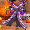 thumbnail image 5 of 2 Pack Halloween Wreath Bow Large Halloween Bow Tree Topper Pumpkin Bat Ghost Patterns Gift Bows for Halloween Party Holiday Home Indoor Outdoor Basket Ornaments Decorating,13.8x6.3", 5 of 7