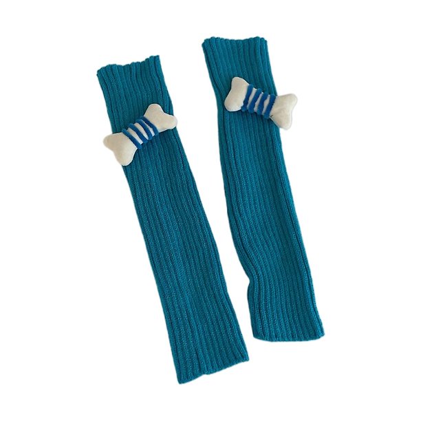 Calcetines Jk de punto Calcetines holgados Medias Jk Calentadores de piernas lolitas sueltos con decoración