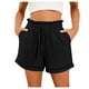 thumbnail image 1 of Pantalones cortos de mujer de cintura alta y pierna ancha con bolsillos - Elásticos con cordón, estilo informal/deportivo para primavera-verano, 1 of 8